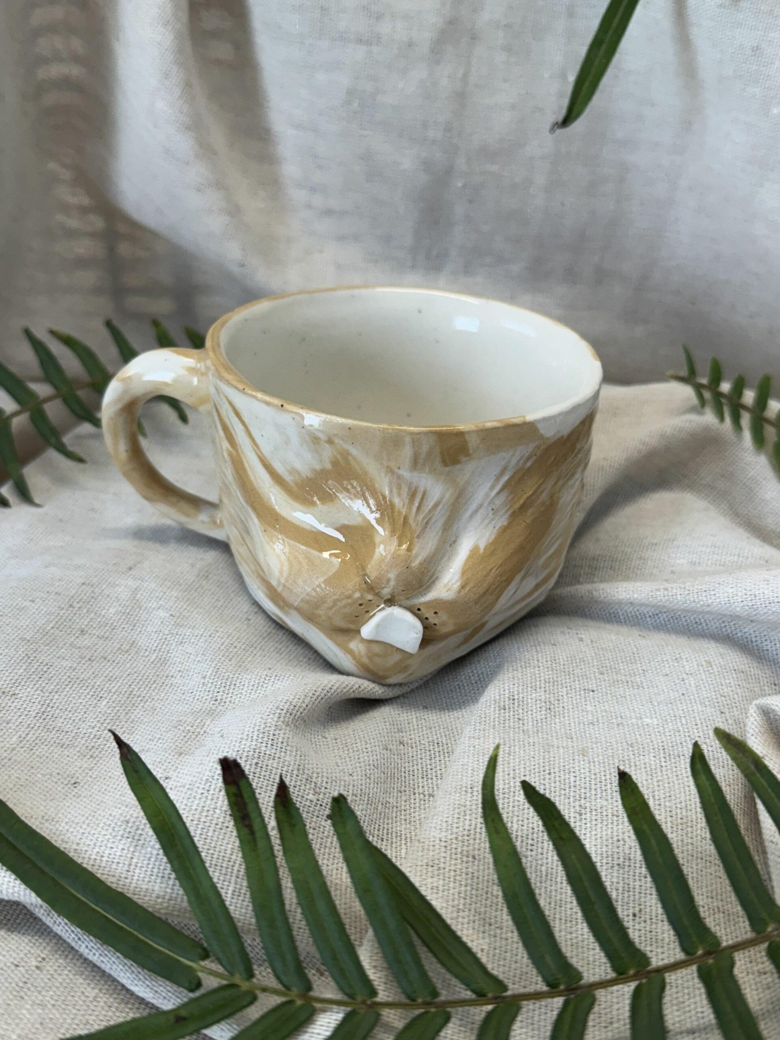 Caneca Gatitus - Branca e Laranja