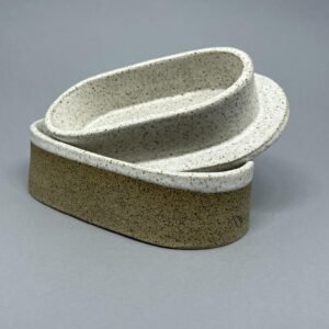 Manteigueira francesa oval - Branca