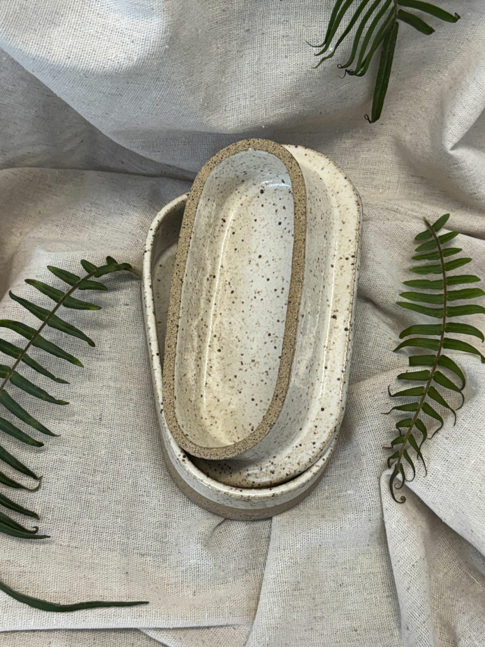 Manteigueira francesa oval - Off-white - Imagem 2