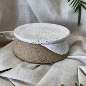 Manteigueira francesa redonda - branca