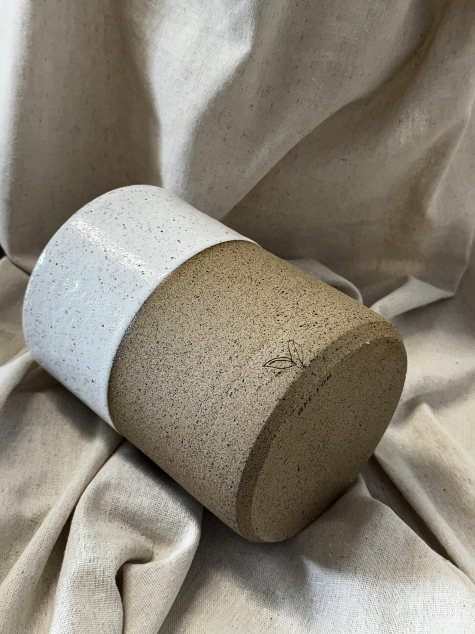 Porta talheres de Cerâmica - branco