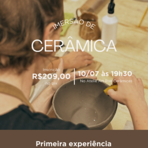 10/07/26 - Sexta às 19:30 - Primeira experiência - venha modelar sua cumbuca e prato de cerâmica