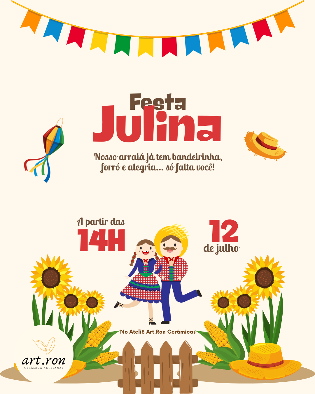 12/07/26 - FESTA JULINA NO ATELIÊ - ABERTA AO PÚBLICO
